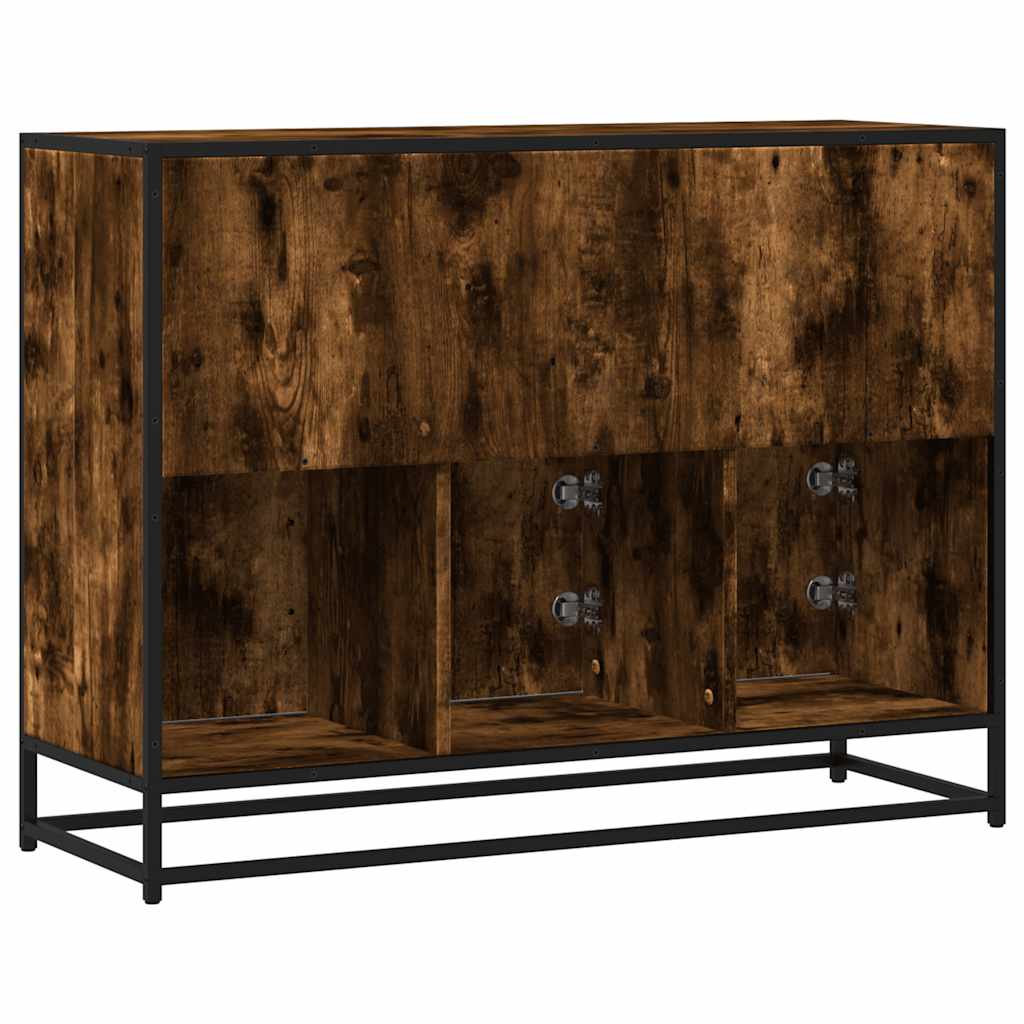 sonoma tölgy színű szerelt fa tálalószekrény 100x35x76 cm