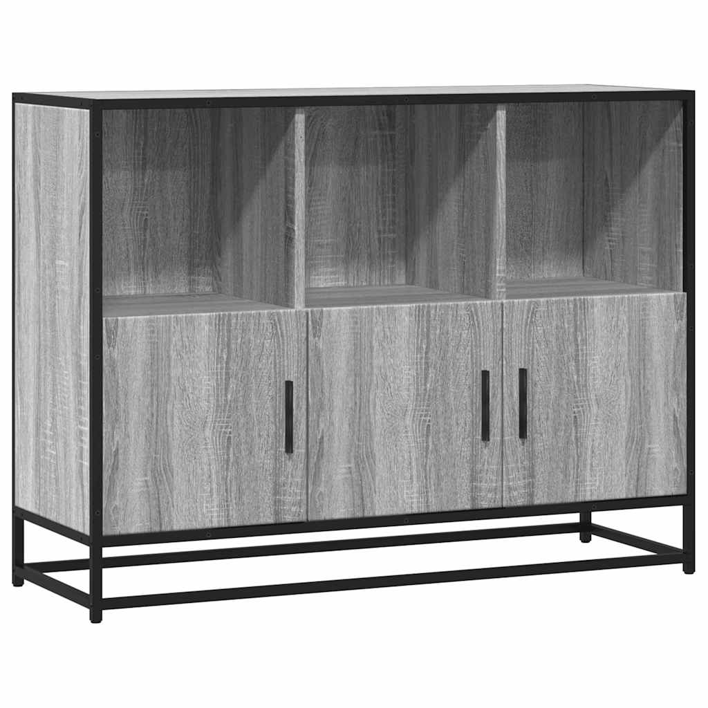 szürke sonoma színű szerelt fa tálalószekrény 100x35x76 cm