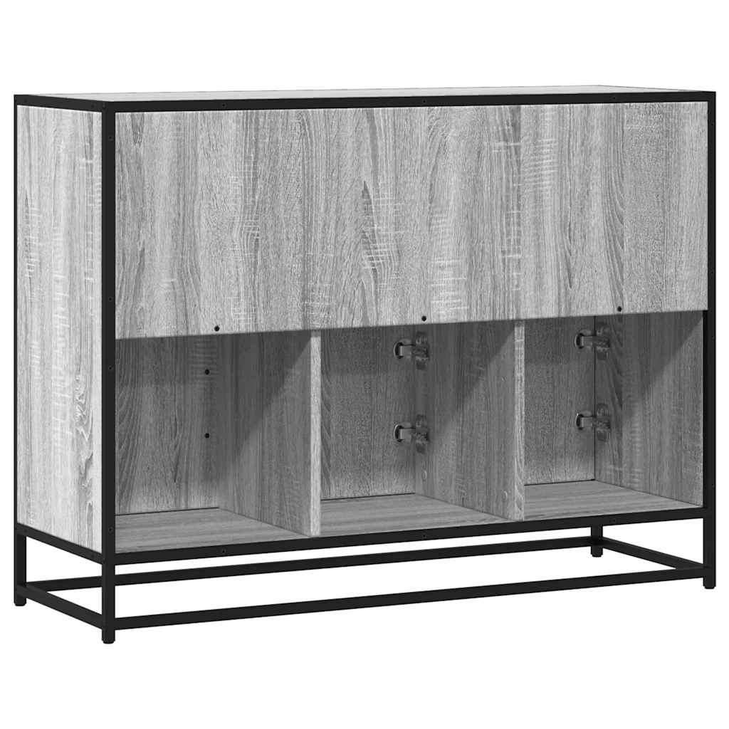 szürke sonoma színű szerelt fa tálalószekrény 100x35x76 cm