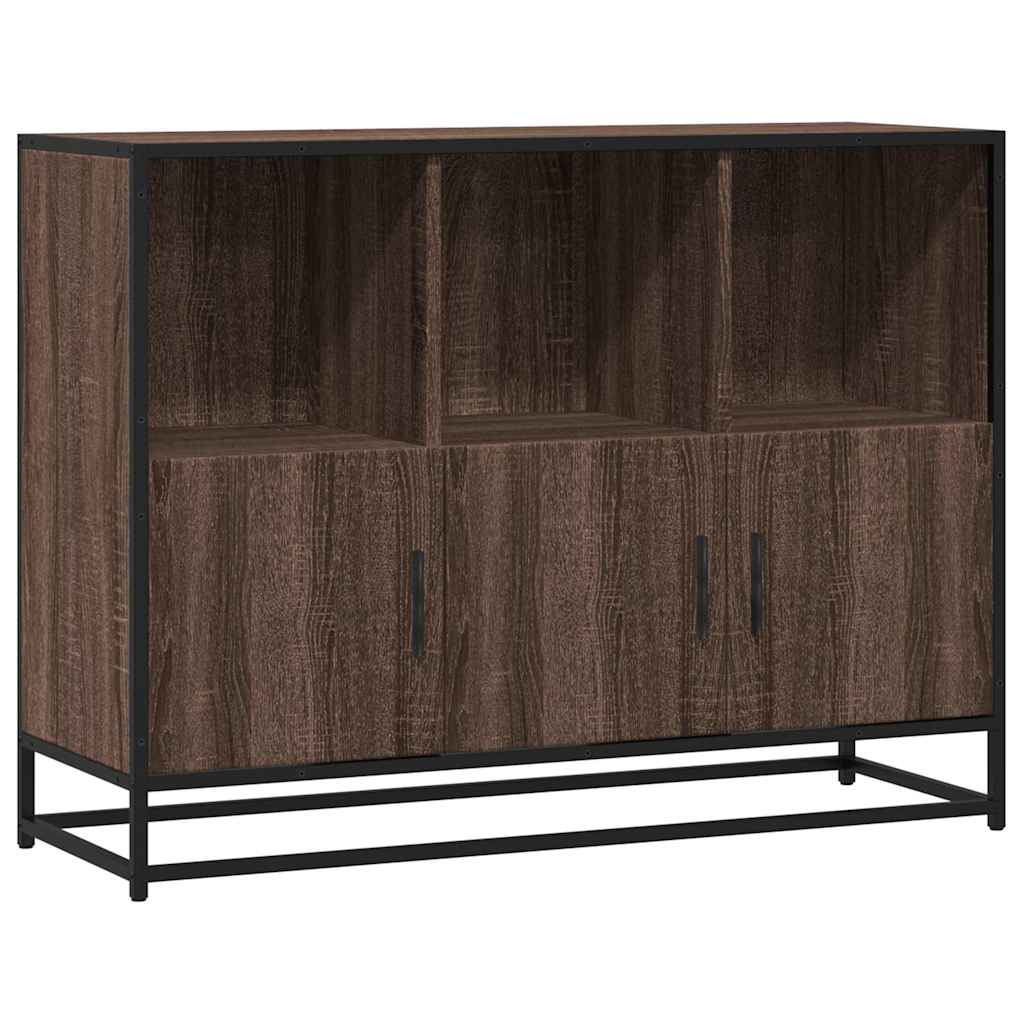 barna tölgyszínű szerelt fa tálalószekrény 100x35x76 cm