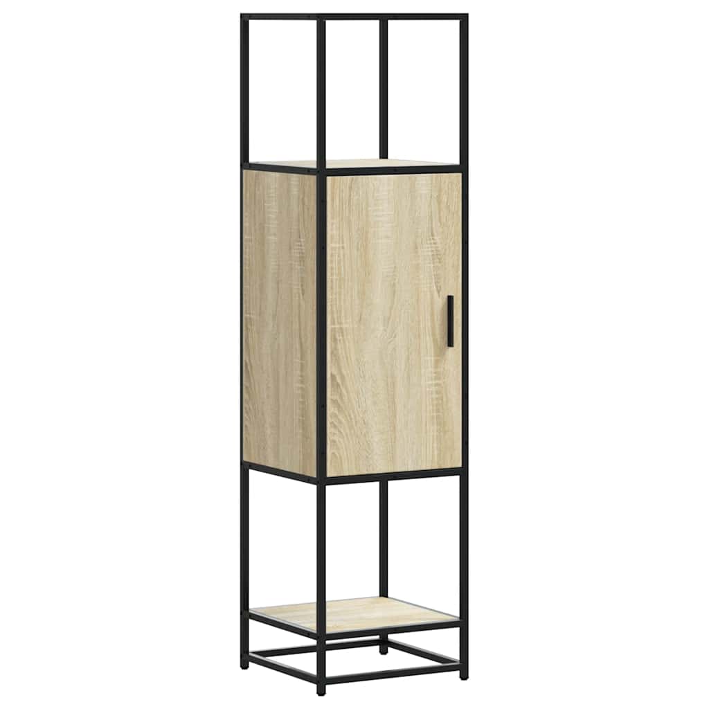 Highboard sonoma tölgy 35,5x35x139 cm gépelt fa és fém