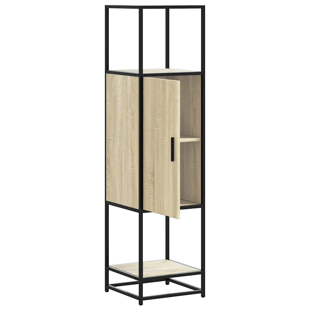 Highboard sonoma tölgy 35,5x35x139 cm gépelt fa és fém