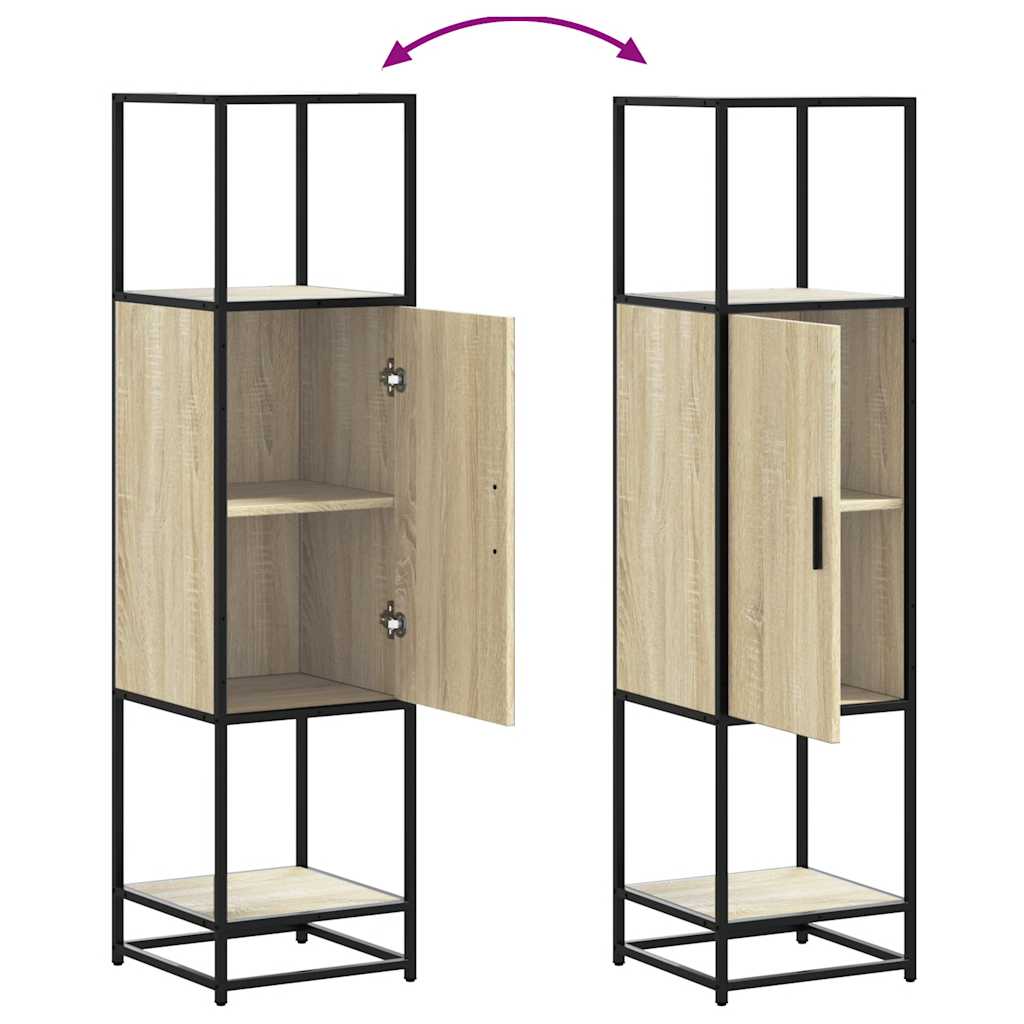 Highboard sonoma tölgy 35,5x35x139 cm gépelt fa és fém