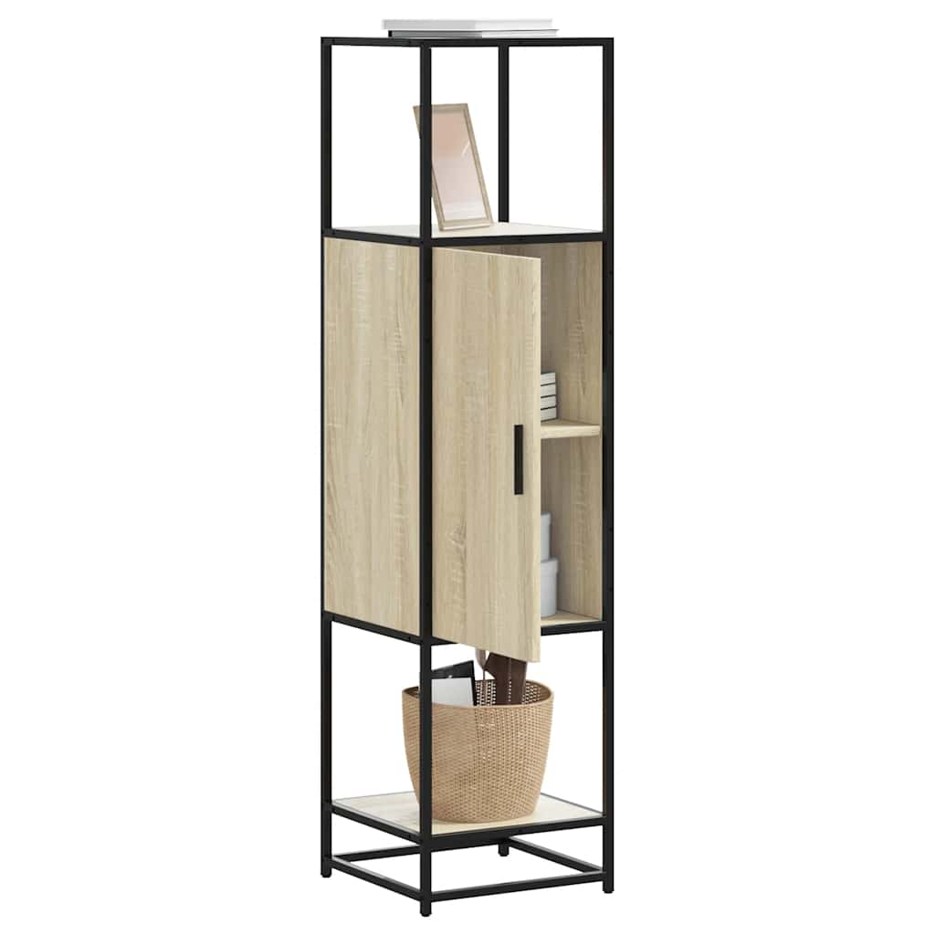 Highboard sonoma tölgy 35,5x35x139 cm gépelt fa és fém