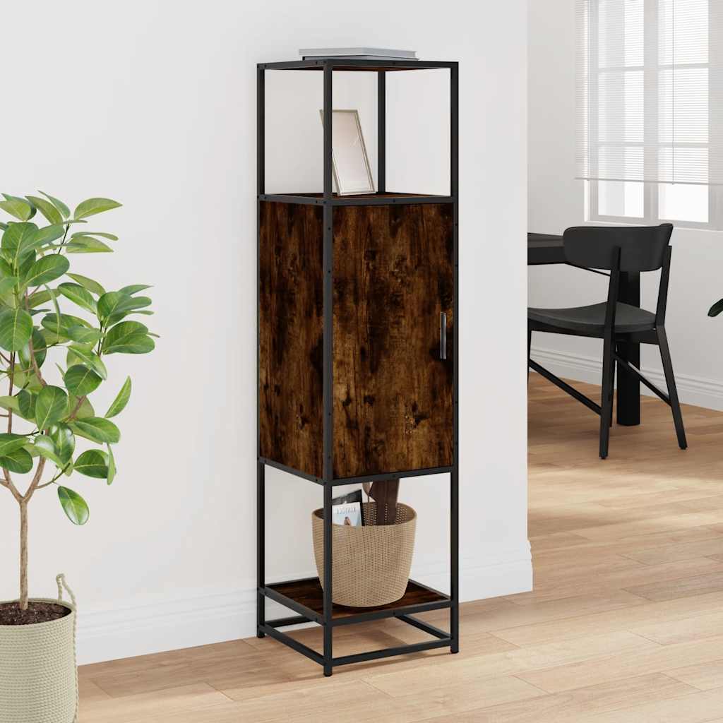 Highboard sonoma tölgy 35,5x35x139 cm gépelt fa és fém