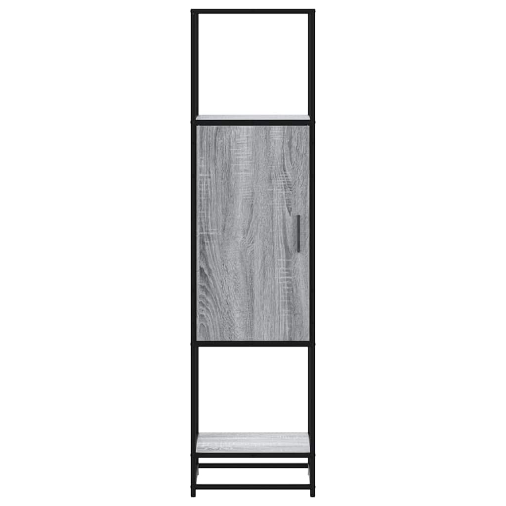 Highboard szürke sonoma 35,5x35x139 cm gépelt fa és fém