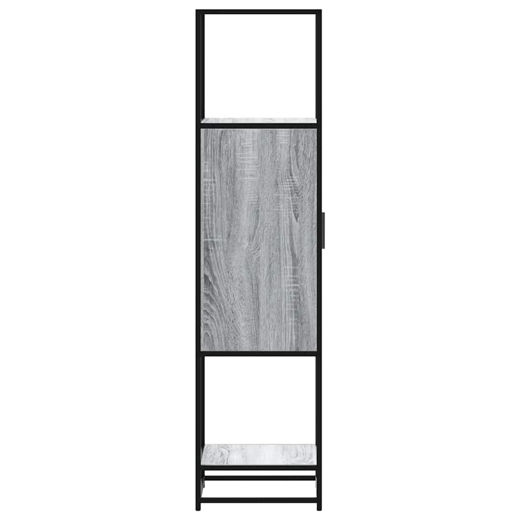 Highboard szürke sonoma 35,5x35x139 cm gépelt fa és fém