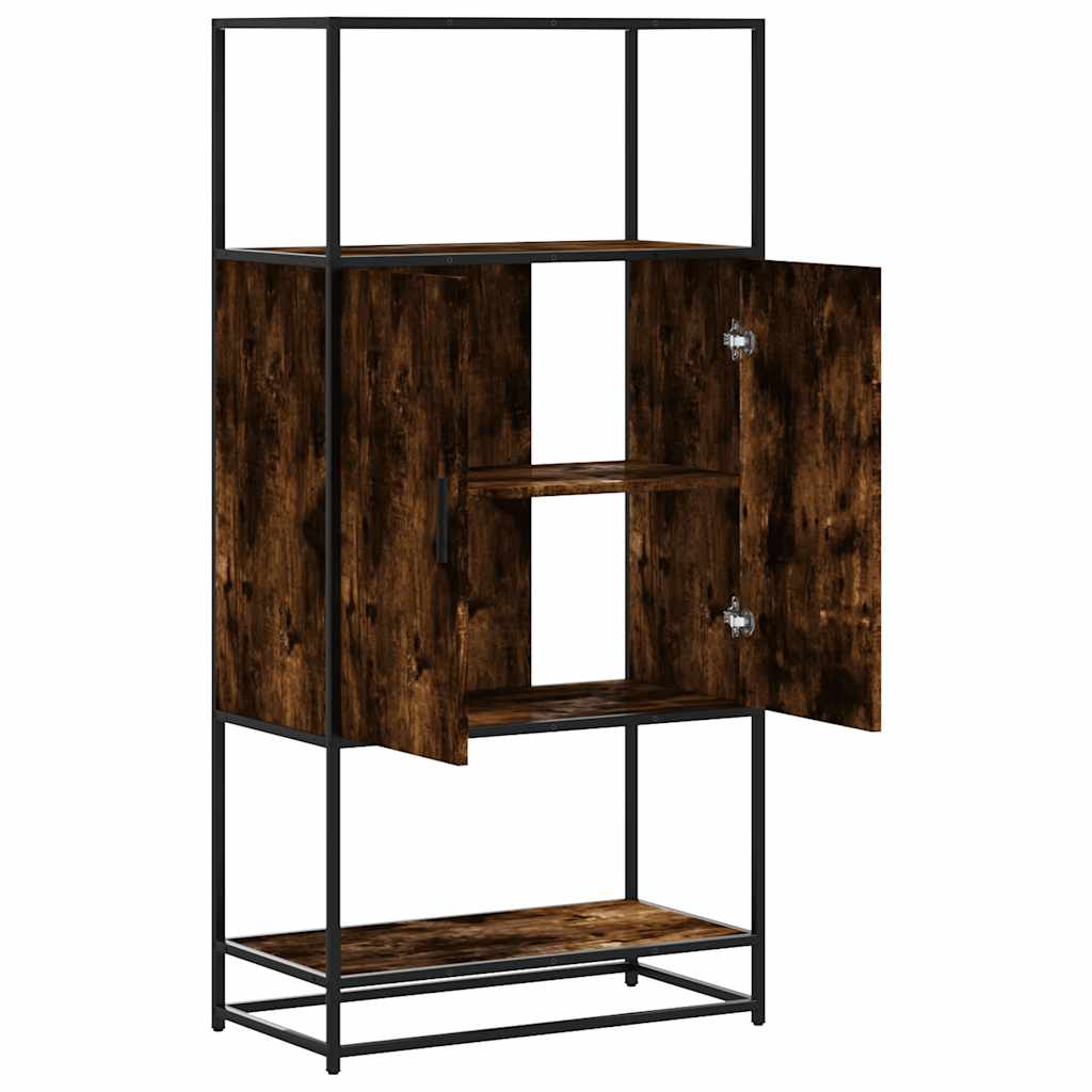 Highboard sonoma tölgy 68x35x139 cm gépelt fa és fém