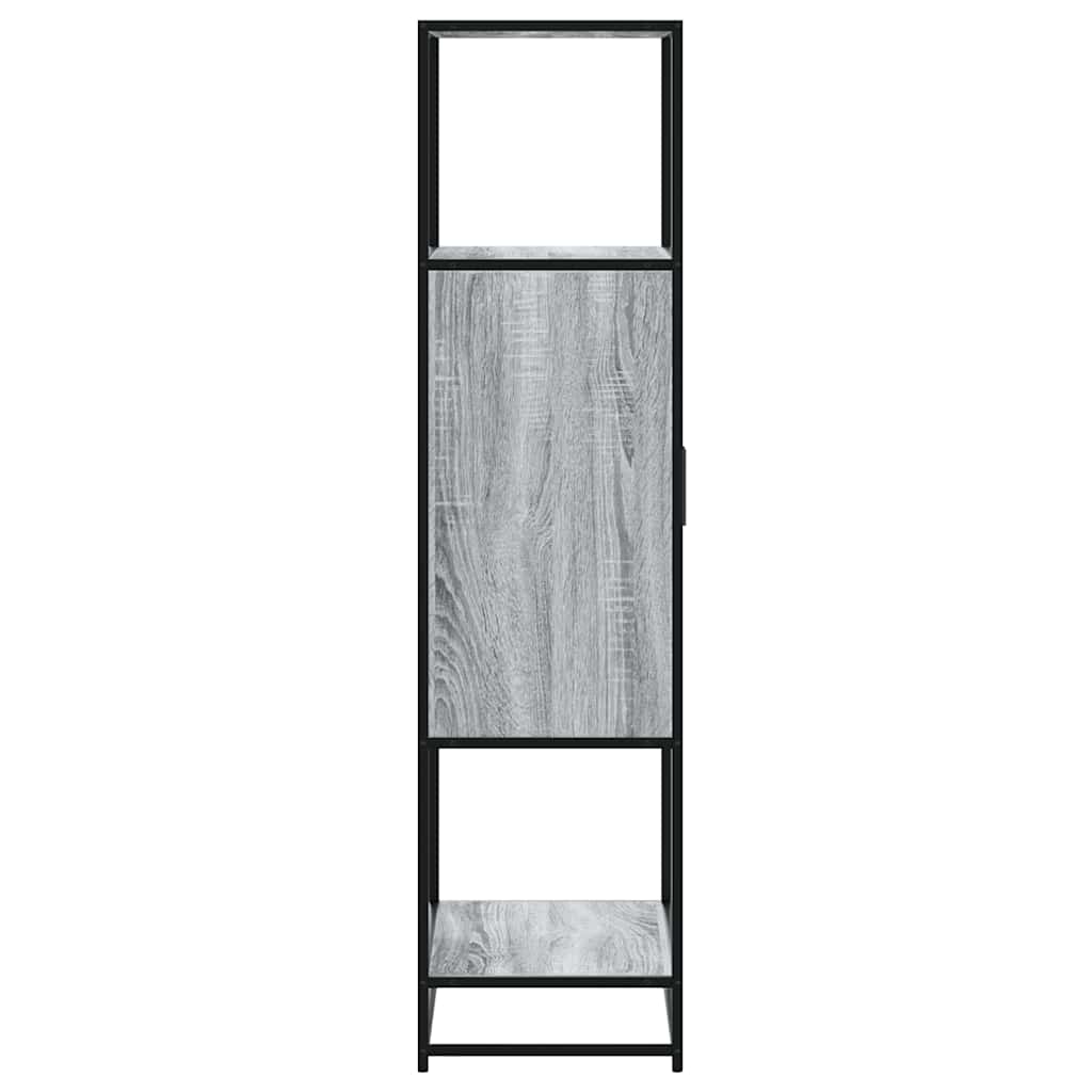 Highboard szürke sonoma 68x35x139 cm gépelt fa és fém