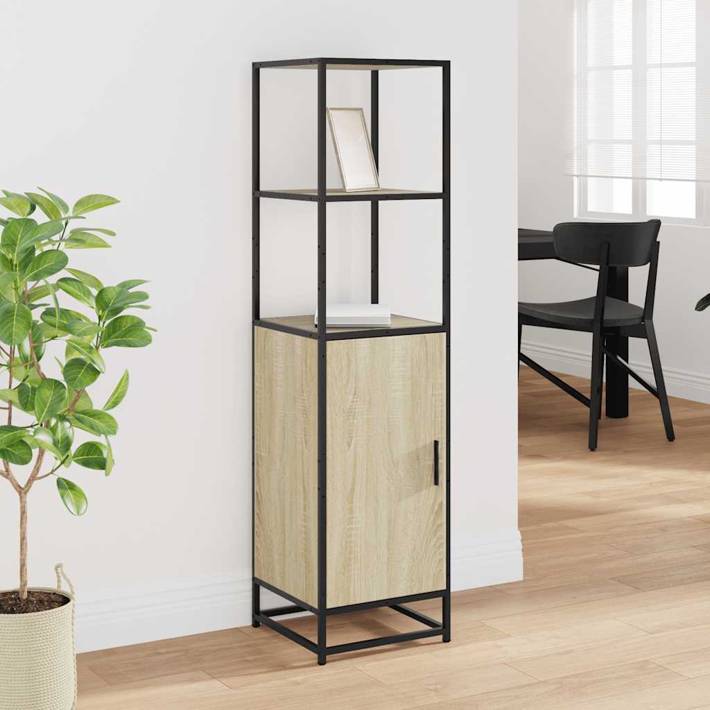Highboard sonoma tölgy 35,5x35x139 cm gépelt fa és fém