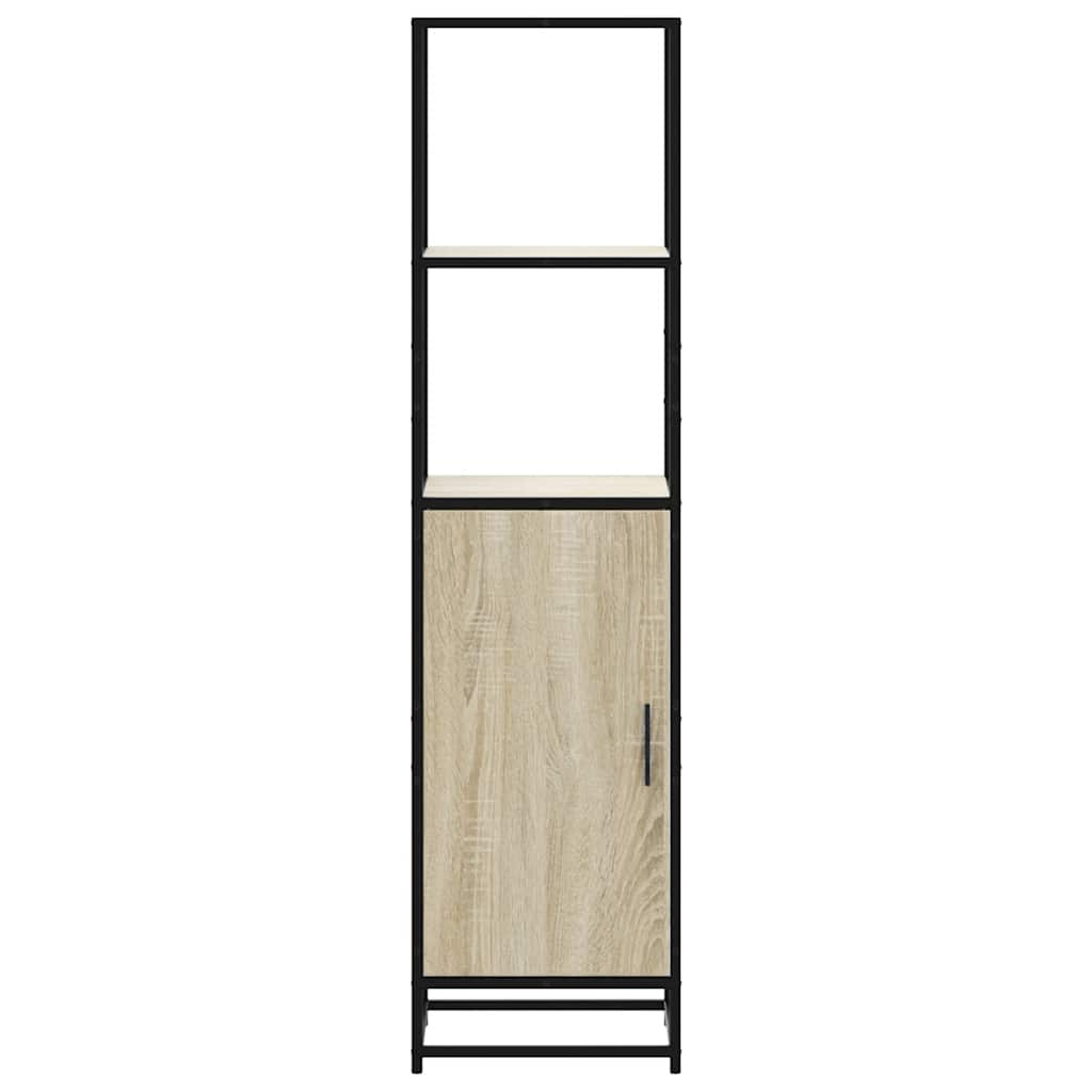 Highboard sonoma tölgy 35,5x35x139 cm gépelt fa és fém