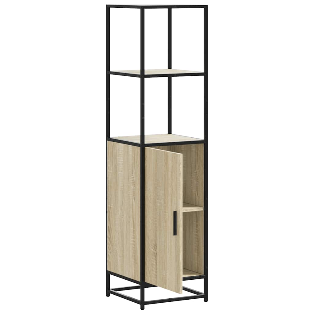 Highboard sonoma tölgy 35,5x35x139 cm gépelt fa és fém