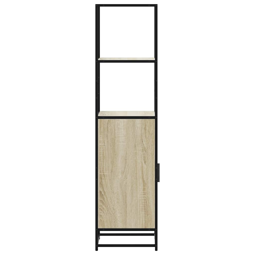 Highboard sonoma tölgy 35,5x35x139 cm gépelt fa és fém