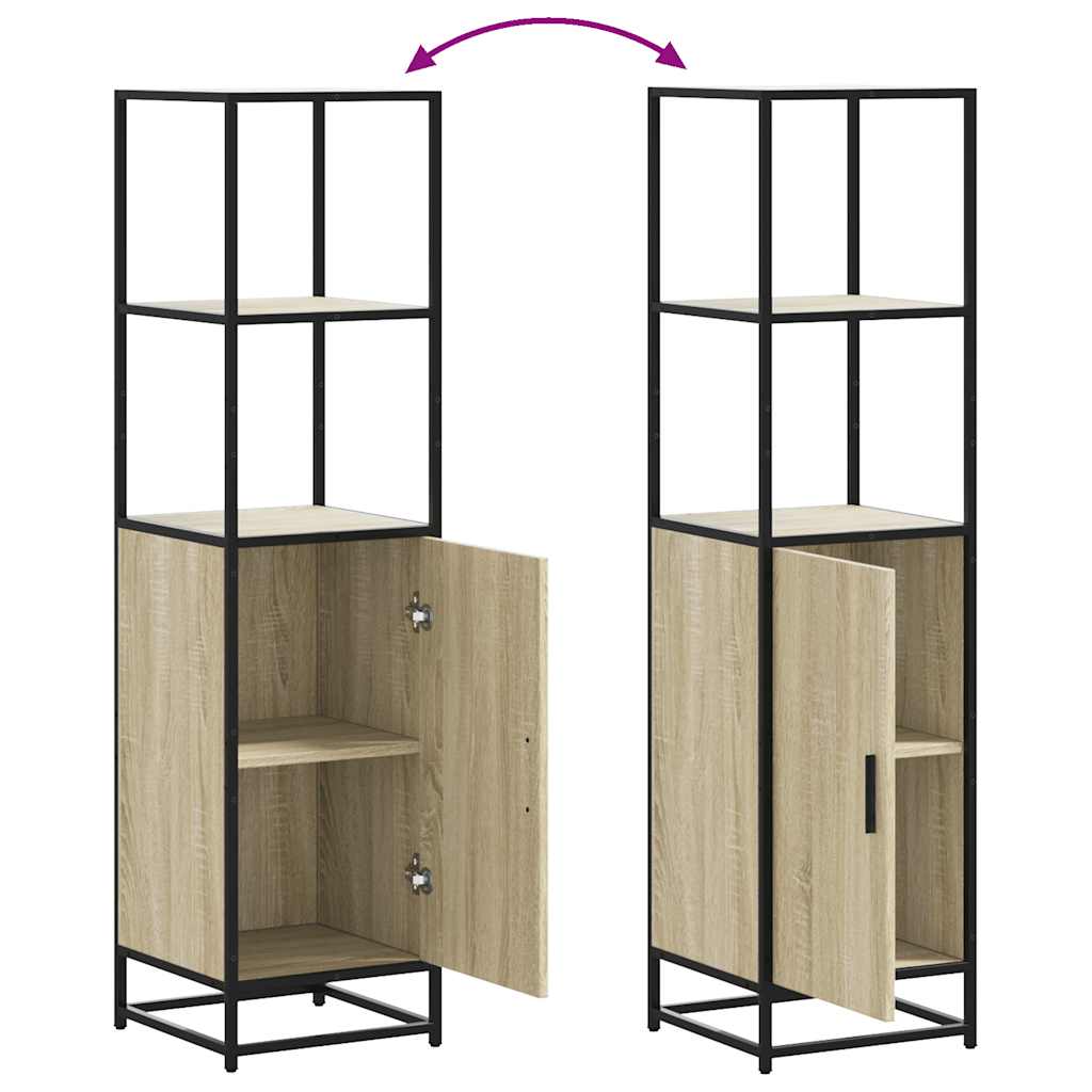 Highboard sonoma tölgy 35,5x35x139 cm gépelt fa és fém