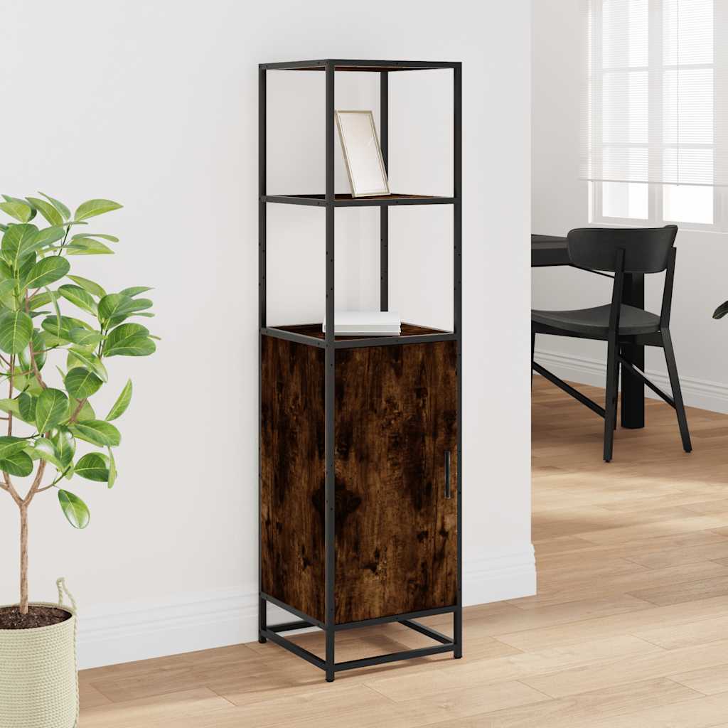 Highboard sonoma tölgy 35,5x35x139 cm gépelt fa és fém