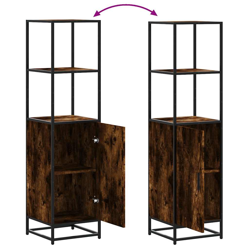 Highboard sonoma tölgy 35,5x35x139 cm gépelt fa és fém
