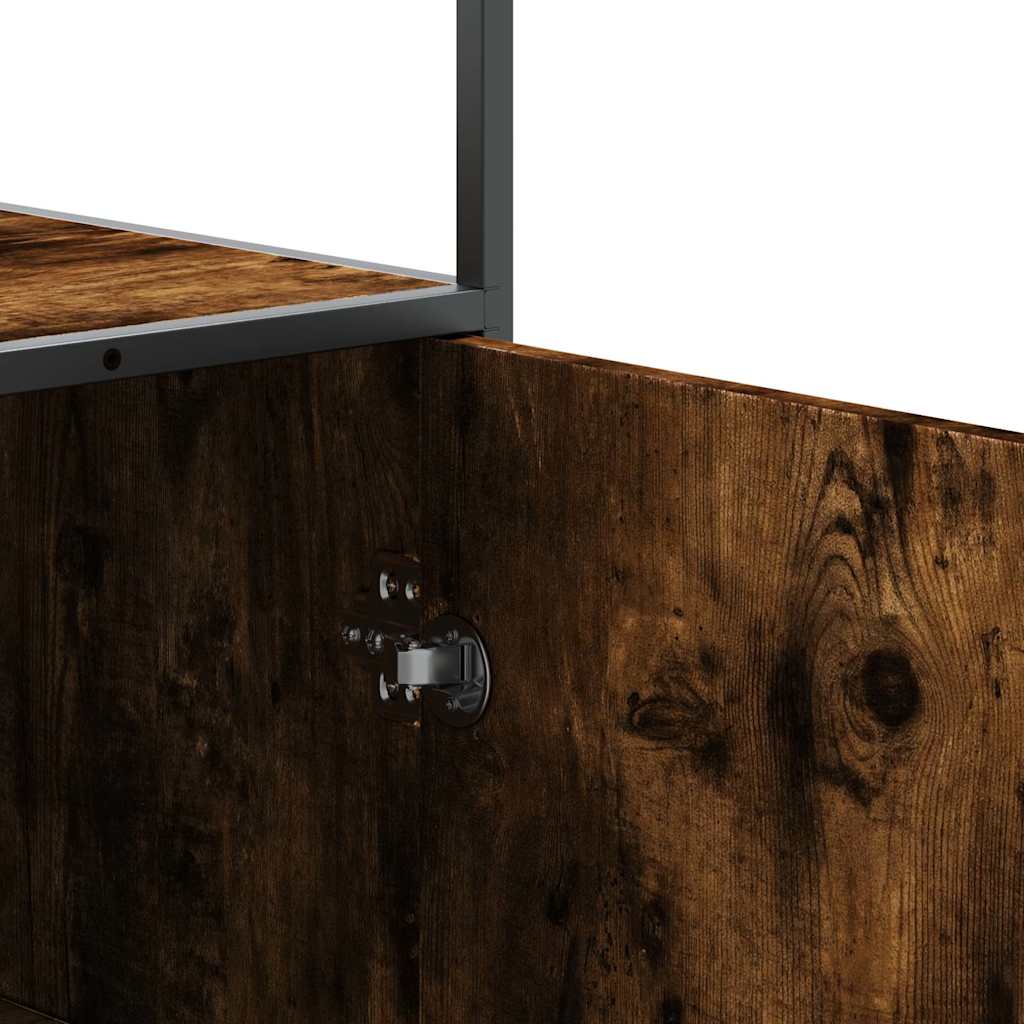Highboard sonoma tölgy 35,5x35x139 cm gépelt fa és fém