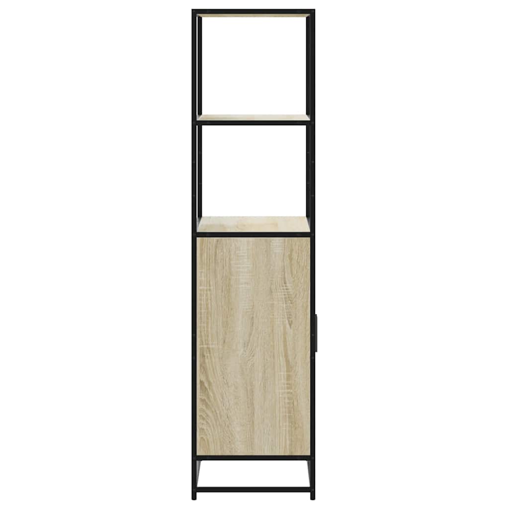 Highboard sonoma tölgy 68x35x139 cm gépelt fa és fém