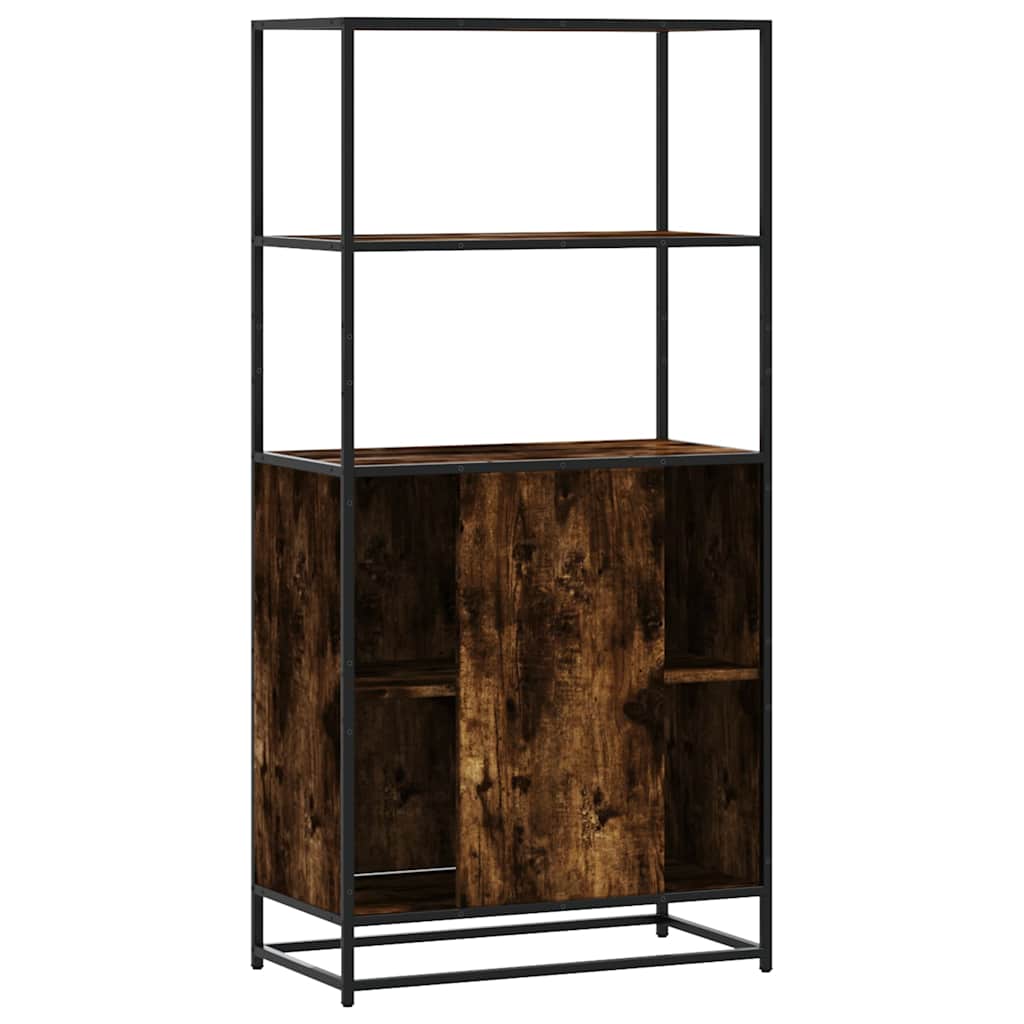 Highboard sonoma tölgy 68x35x139 cm gépelt fa és fém