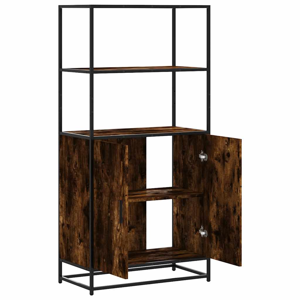 Highboard sonoma tölgy 68x35x139 cm gépelt fa és fém