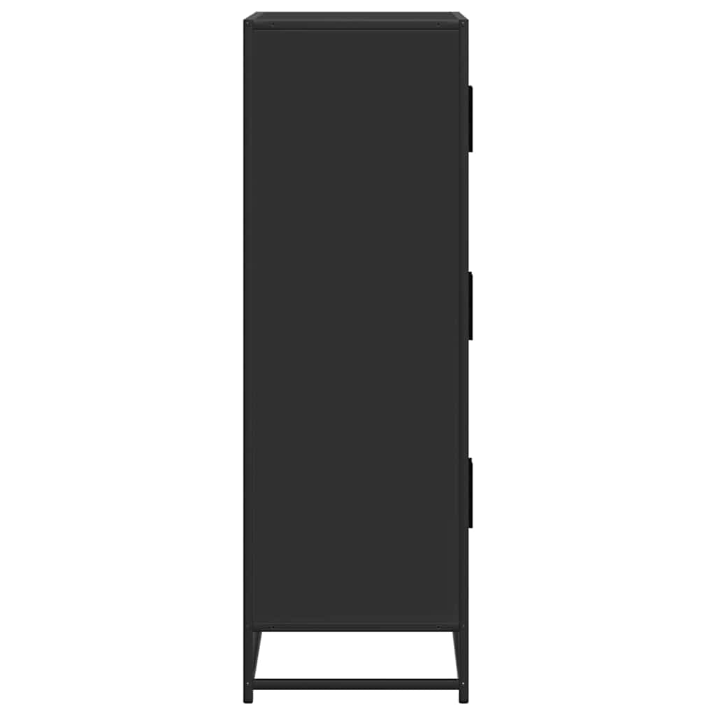 Magastábla fekete fából és fémből készült műanyagokból