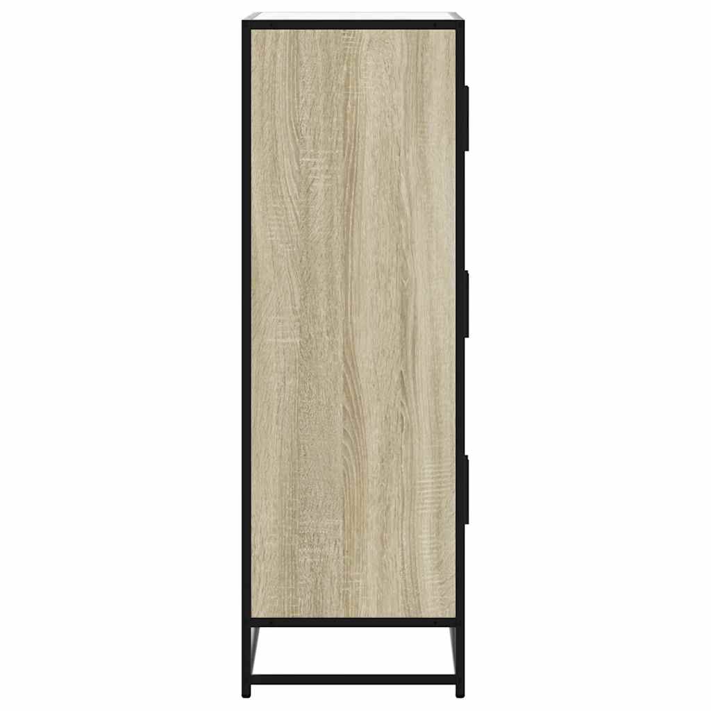 Highboard sonoma tölgy 68x35x106,5 cm gépelt fa és fém