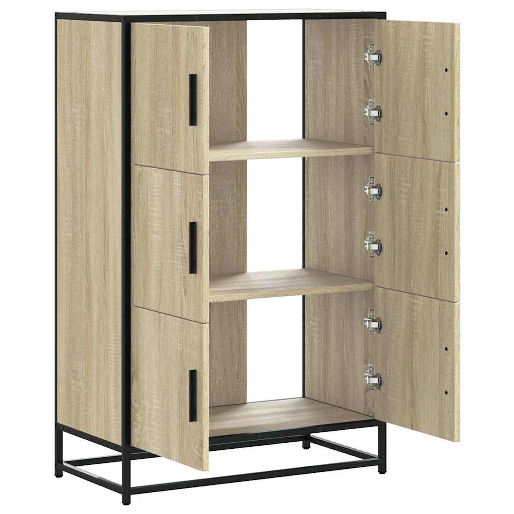 Highboard sonoma tölgy 68x35x106,5 cm gépelt fa és fém