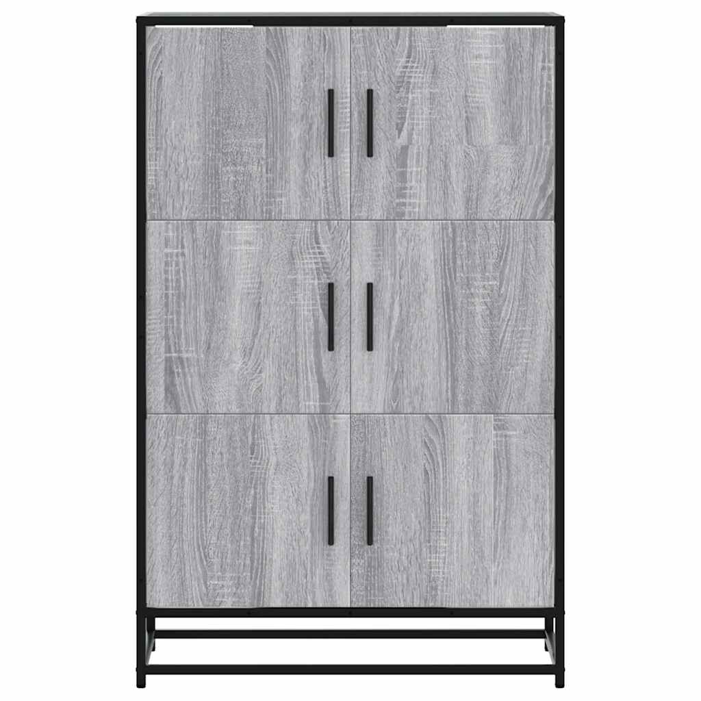 Highboard szürke sonoma 68x35x106,5 cm gépelt fa és fém