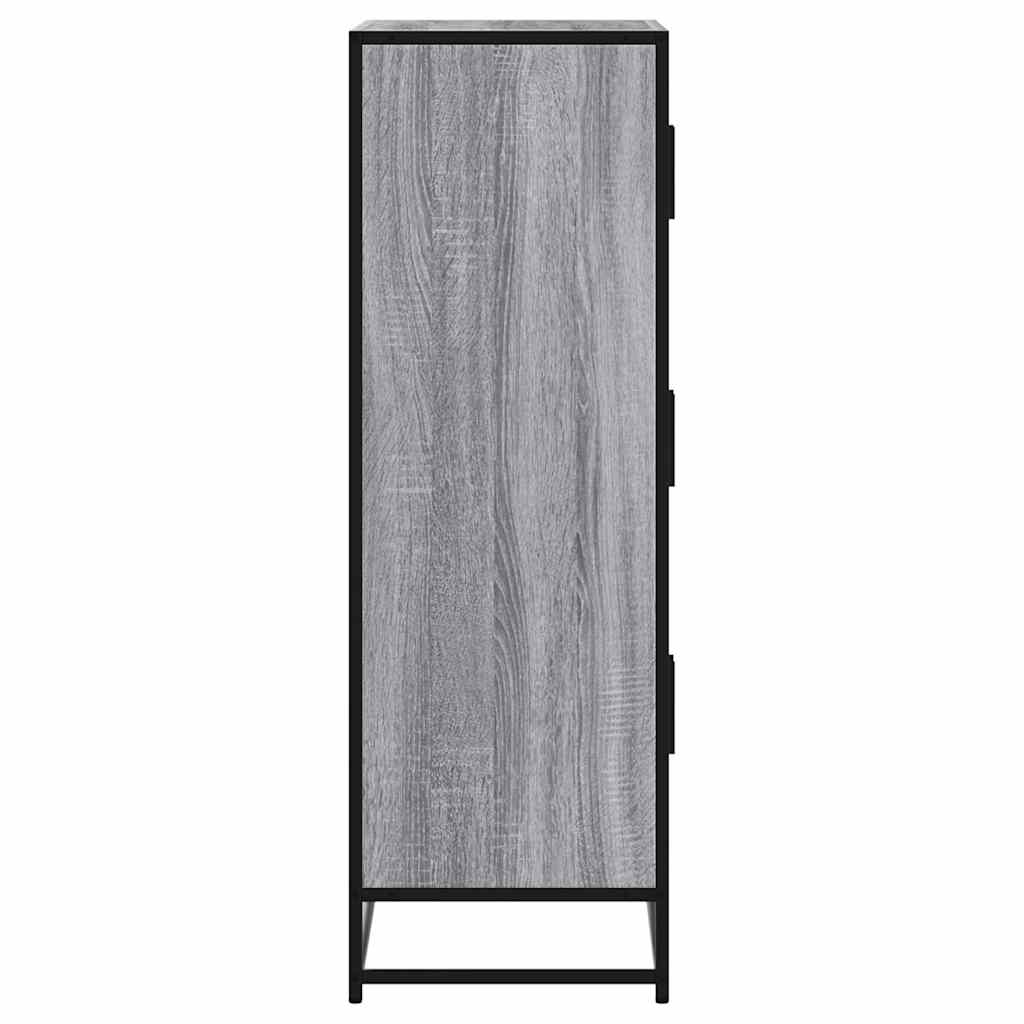 Highboard szürke sonoma 68x35x106,5 cm gépelt fa és fém