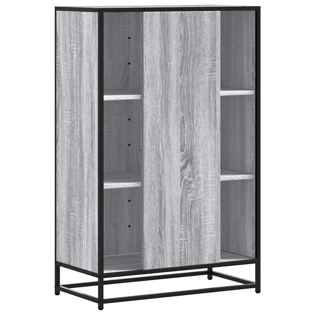 Highboard szürke sonoma 68x35x106,5 cm gépelt fa és fém