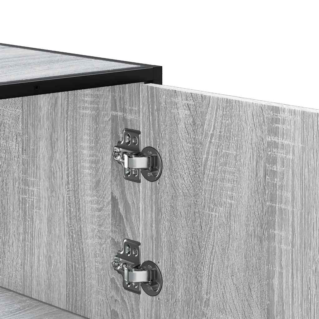Highboard szürke sonoma 68x35x106,5 cm gépelt fa és fém