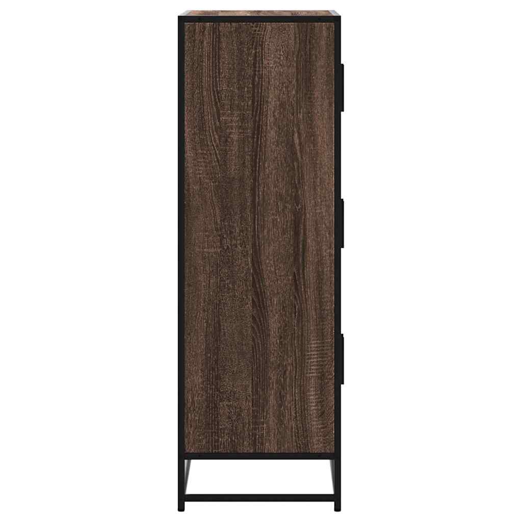 Magastábla barna tölgy 68x35x106,5 cm műanyag fa és fém