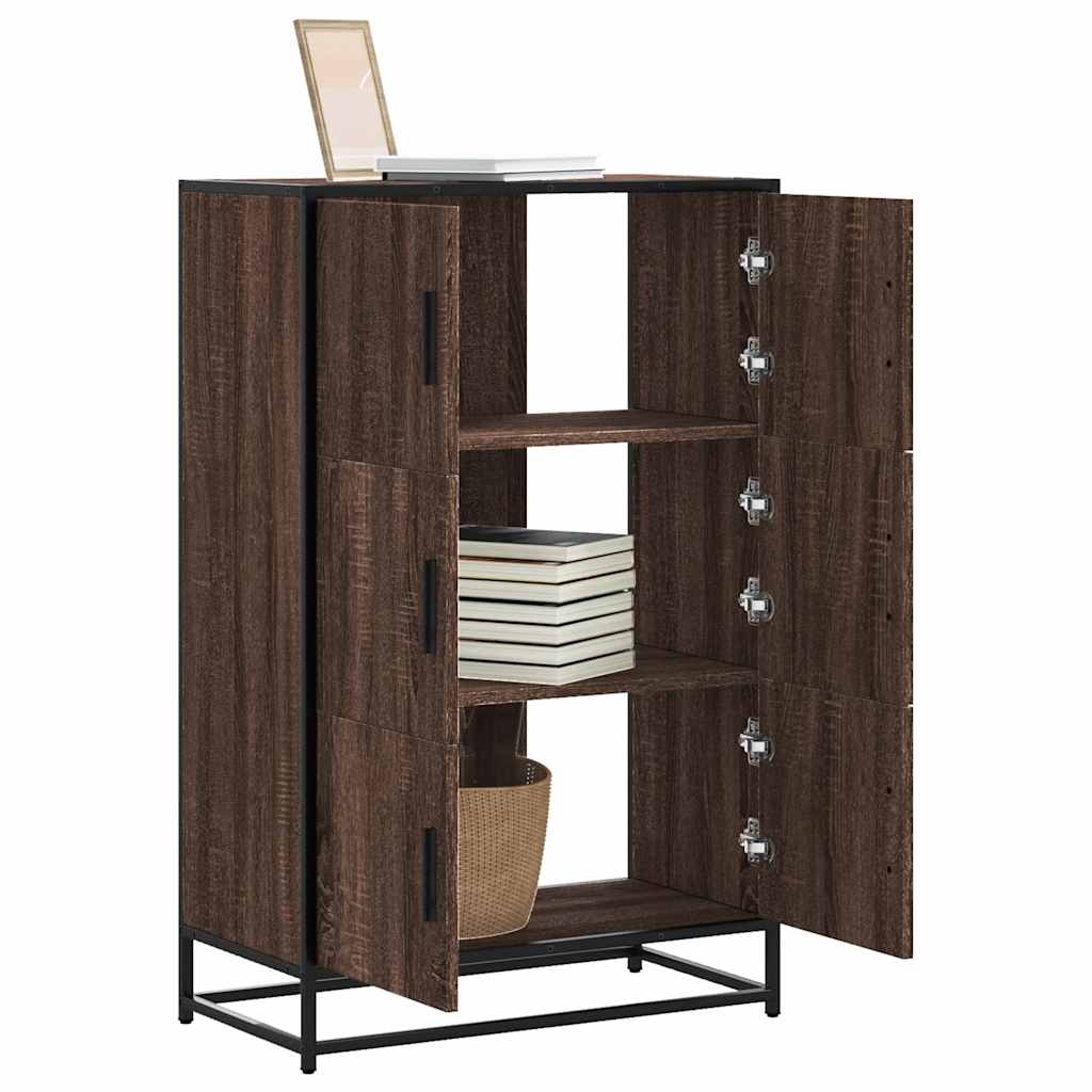 Magastábla barna tölgy 68x35x106,5 cm műanyag fa és fém