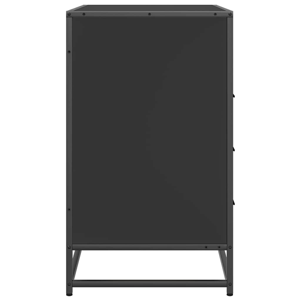 fekete szerelt fa fiókos szekrény 70x41x70 cm