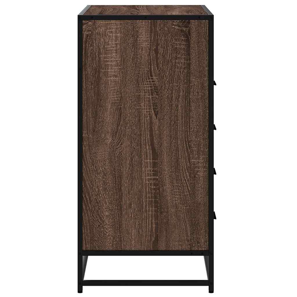 barna tölgy szerelt fa fiókos szekrény 70x41x83,5 cm