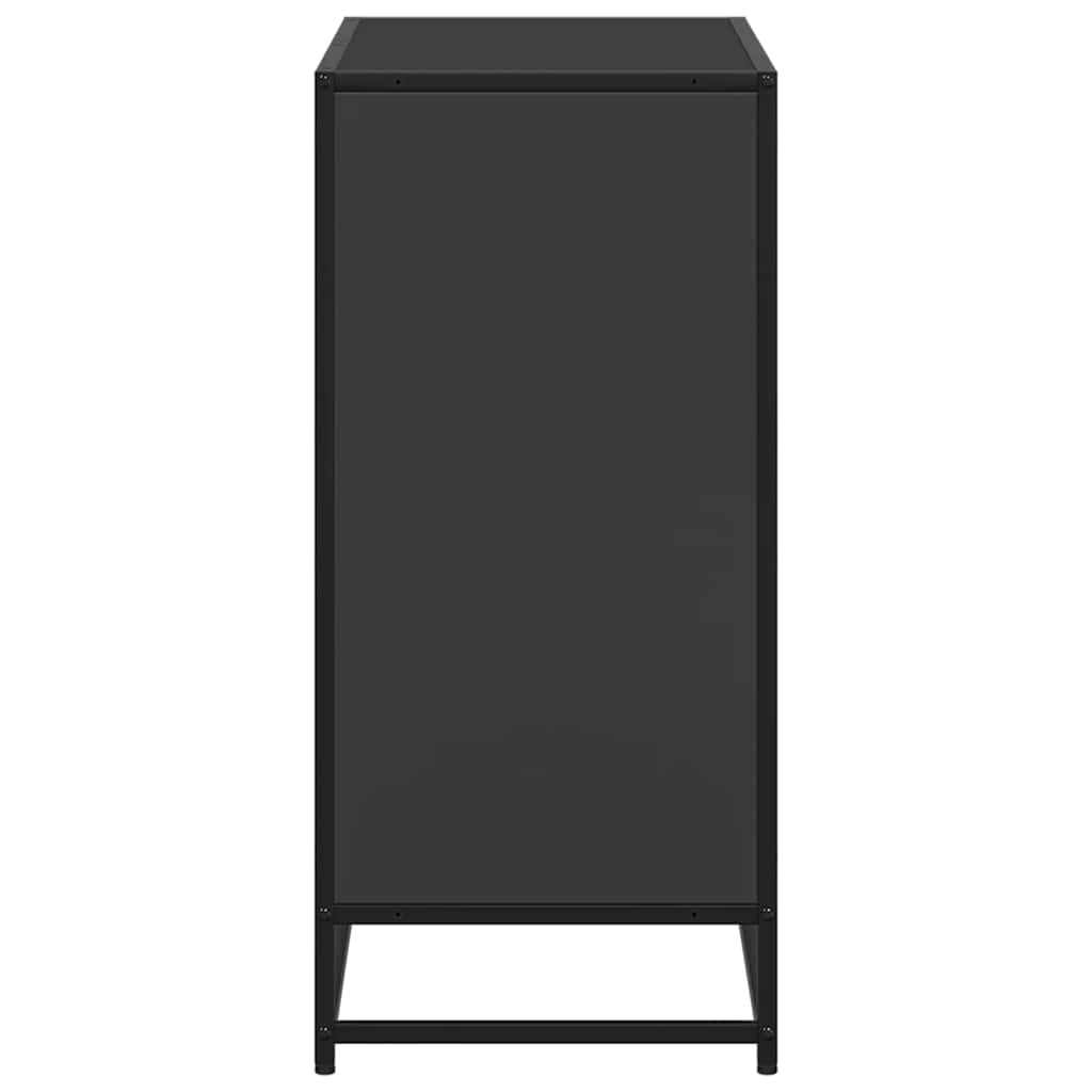 fekete szerelt fa könyvszekrény 80,5x35x76 cm