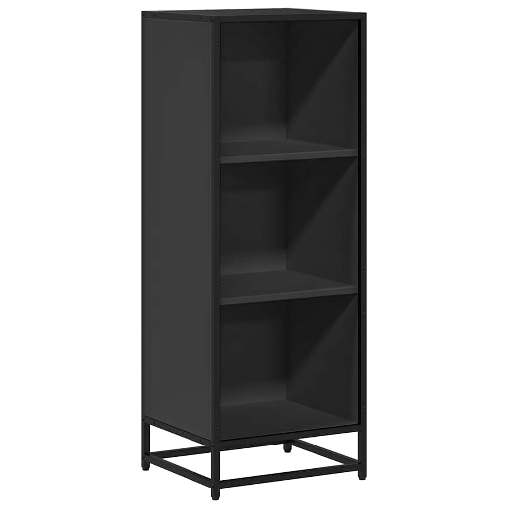 fekete forgácslap könyvszekrény 40x35x107,5 cm