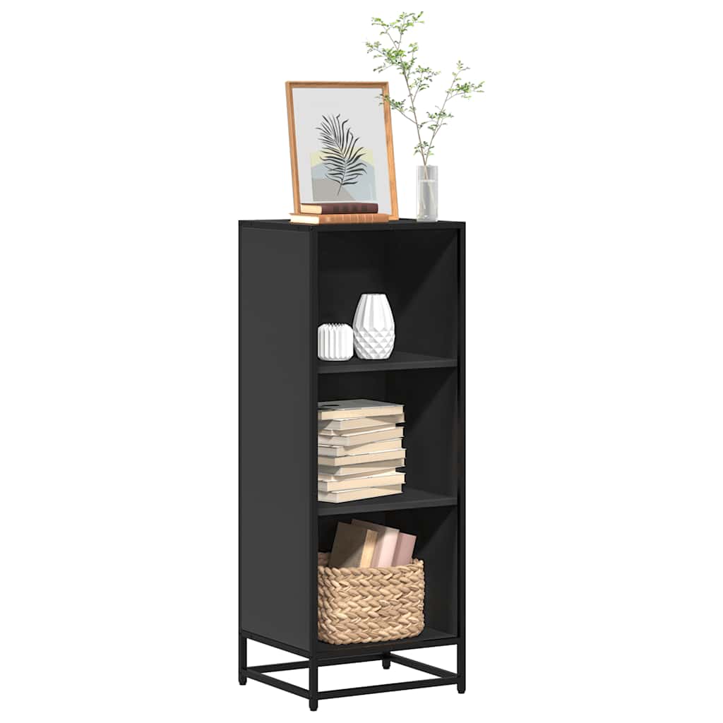 fekete forgácslap könyvszekrény 40x35x107,5 cm