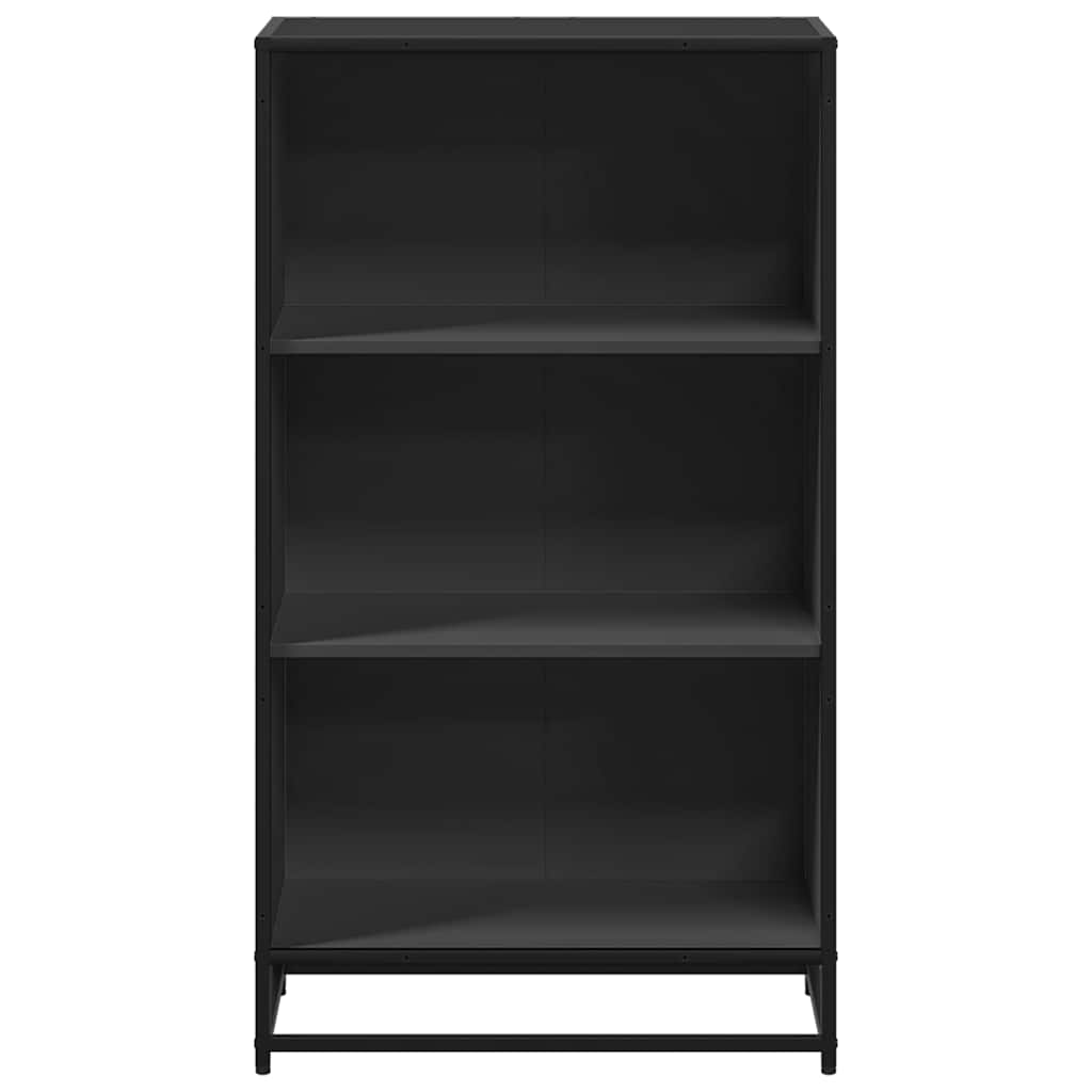 fekete forgácslap könyvszekrény 60x35x107,5 cm