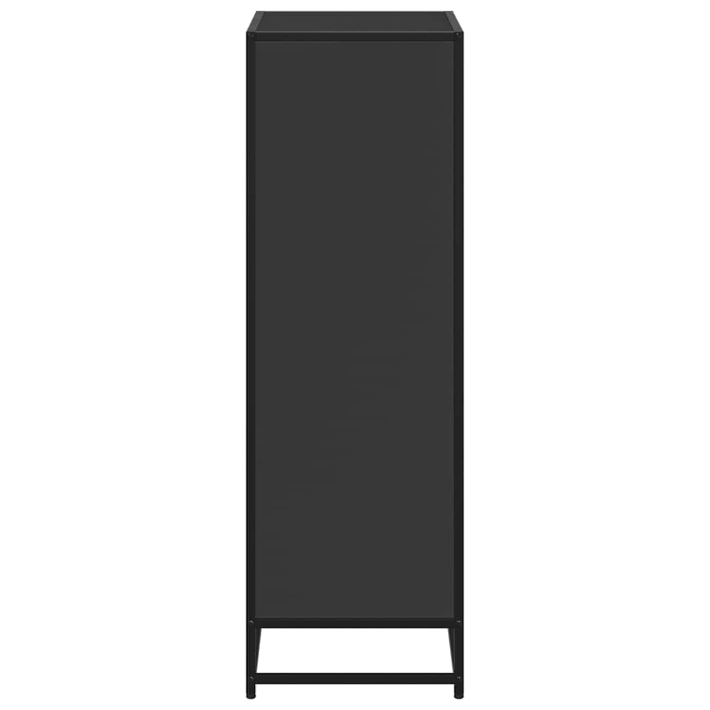 fekete forgácslap könyvszekrény 60x35x107,5 cm