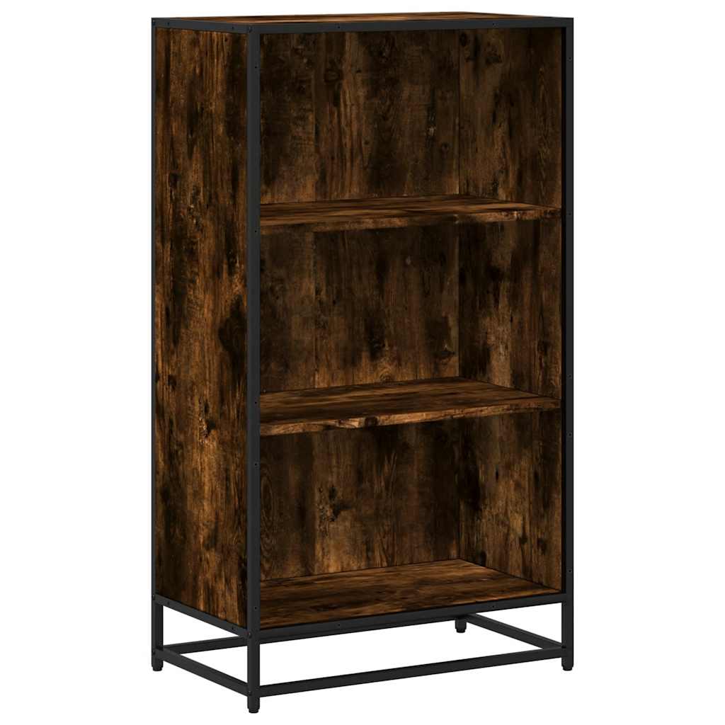 füstös tölgy színű szerelt fa könyvszekrény 60x35x107,5 cm