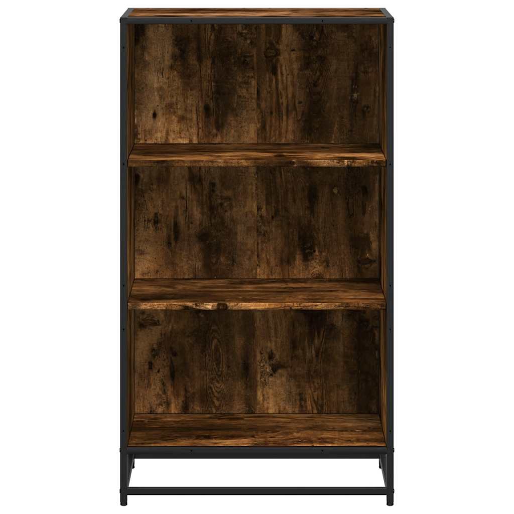 füstös tölgy színű szerelt fa könyvszekrény 60x35x107,5 cm