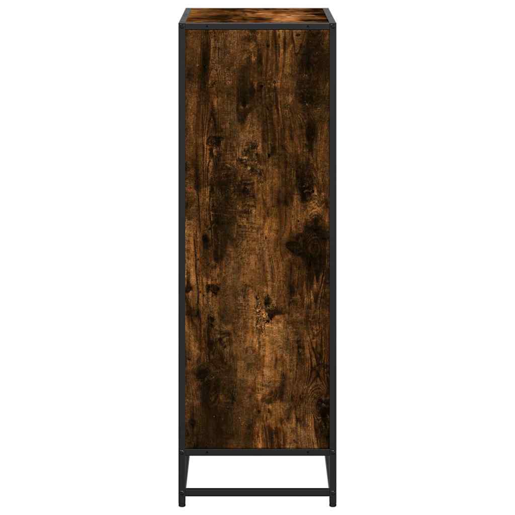 füstös tölgy színű szerelt fa könyvszekrény 60x35x107,5 cm