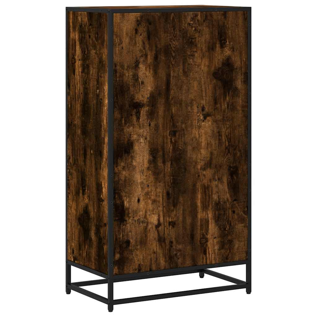 füstös tölgy színű szerelt fa könyvszekrény 60x35x107,5 cm