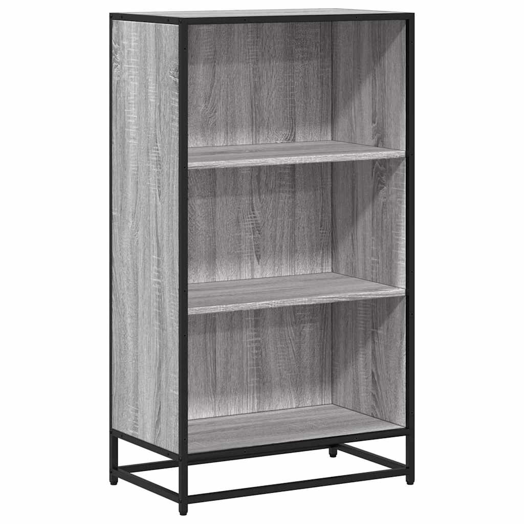 szürke sonoma színű szerelt fa könyvszekrény 60x35x107,5 cm