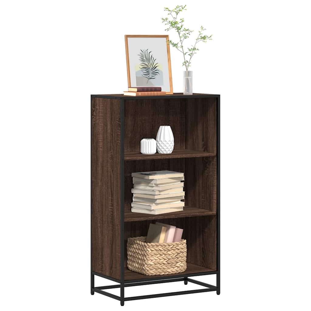 barna tölgyszínű szerelt fa könyvszekrény 60x35x107,5 cm