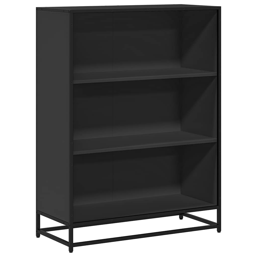 fekete szerelt fa könyvszekrény 80,5x35x107,5 cm
