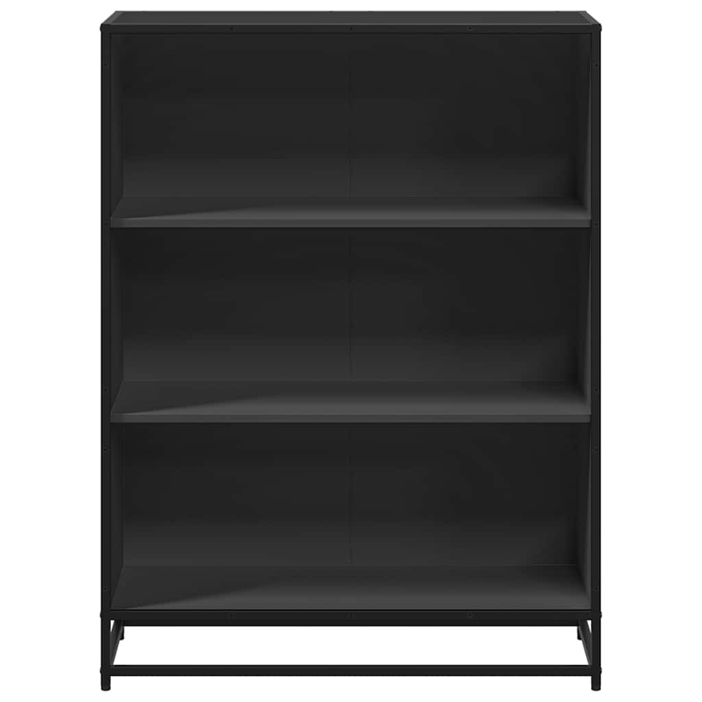 fekete szerelt fa könyvszekrény 80,5x35x107,5 cm