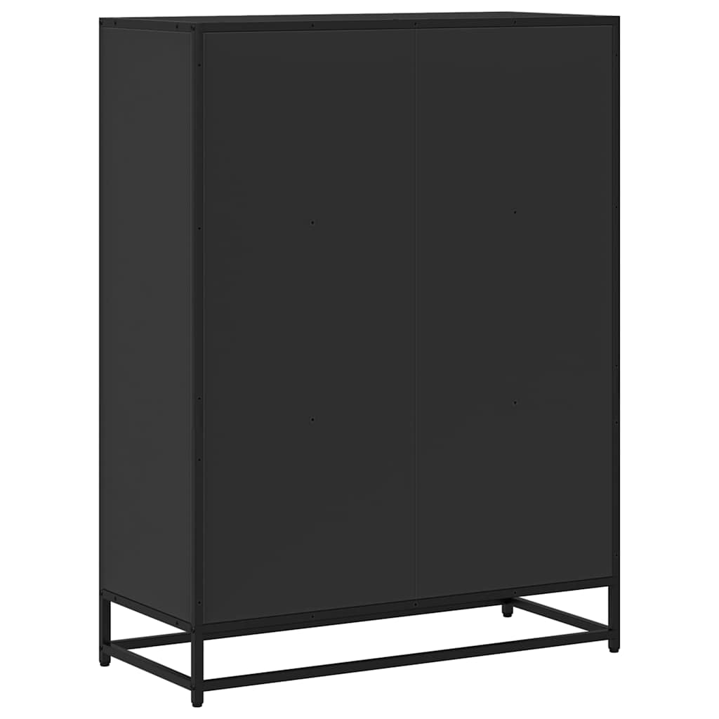fekete szerelt fa könyvszekrény 80,5x35x107,5 cm