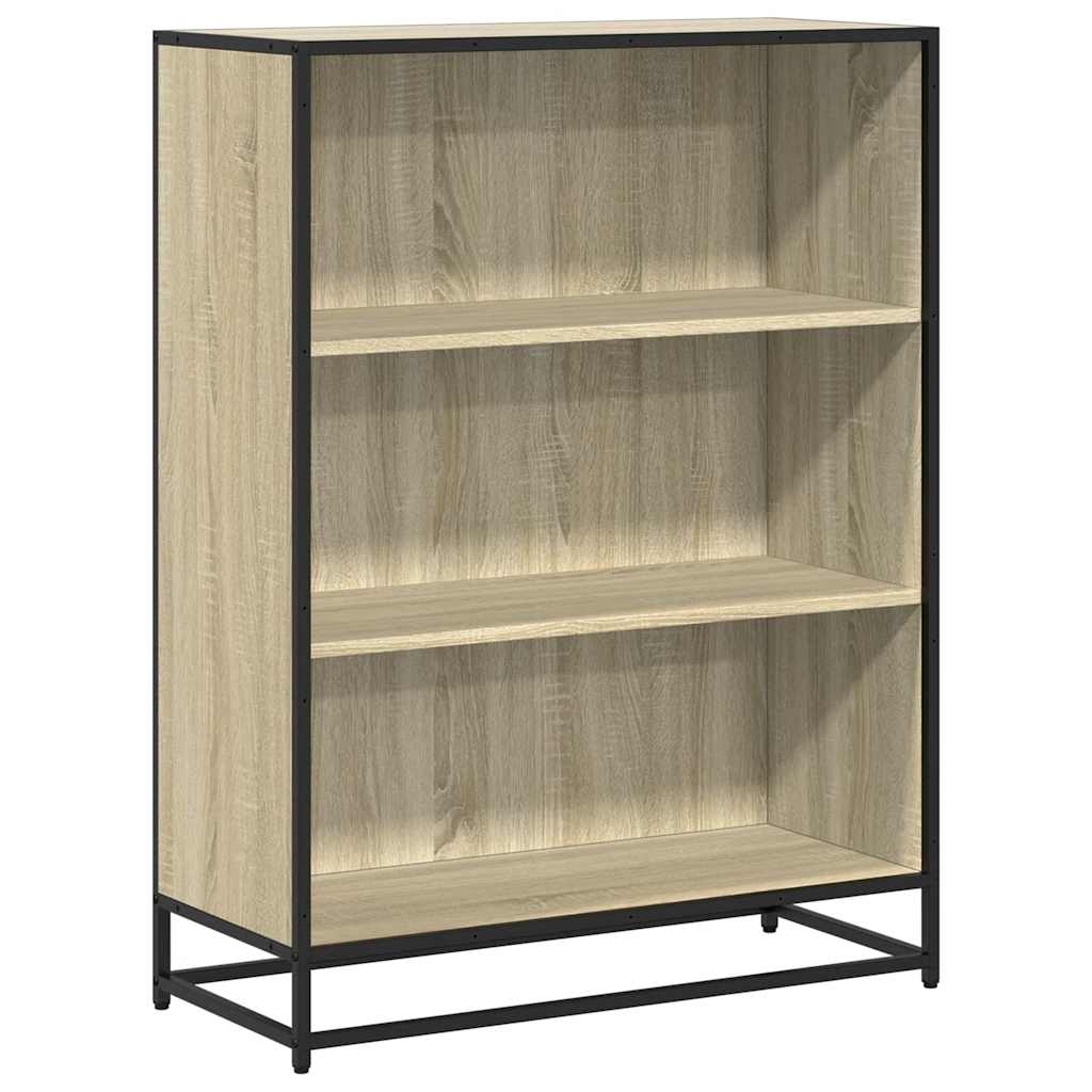 sonoma tölgy színű szerelt fa könyvszekrény 80,5x35x107,5 cm